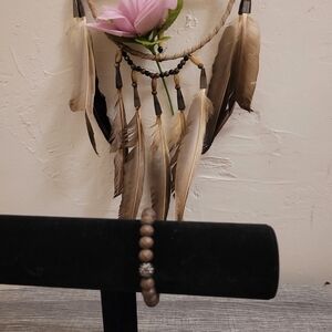 Wood and rhinestone bracelet